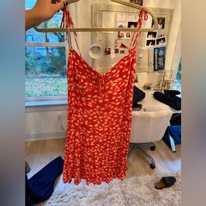 Blue Life Red and White Floral Dress